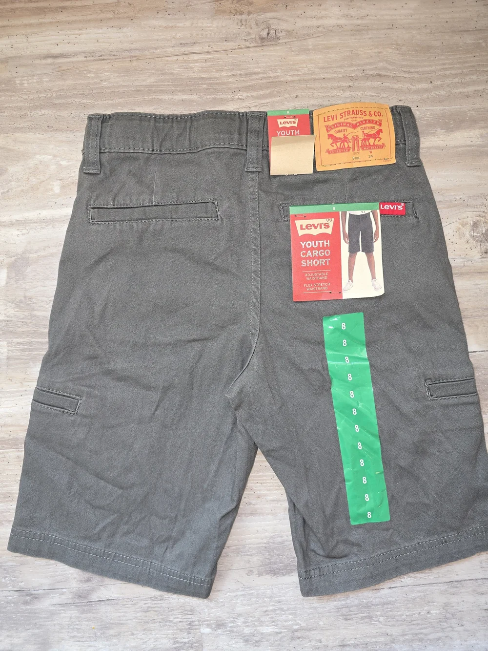 Levi's Youth Cargo Shorts - Olive Gray